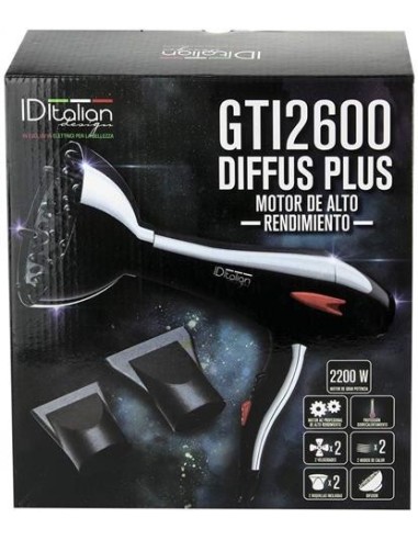 Italian Design Secador GTI 2600 Con difusor 2200W Negro