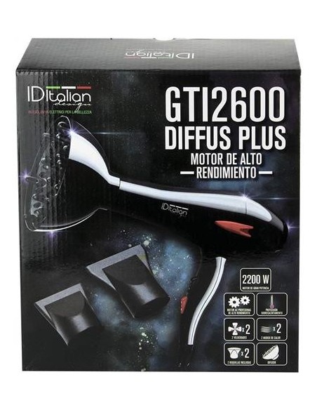 Italian Design Secador GTI 2600 Con difusor 2200W Negro