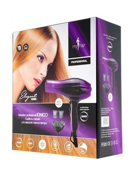 Ofertón My hair secador elegant ionic malva Morado 2000W
