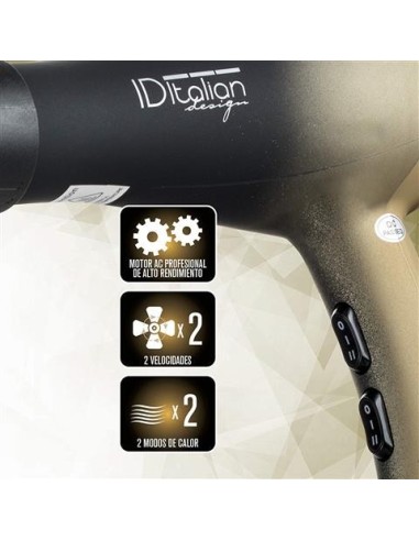 Ofertón AIRLISSIMO GTI 2300 secador gold star Negro y Dorado