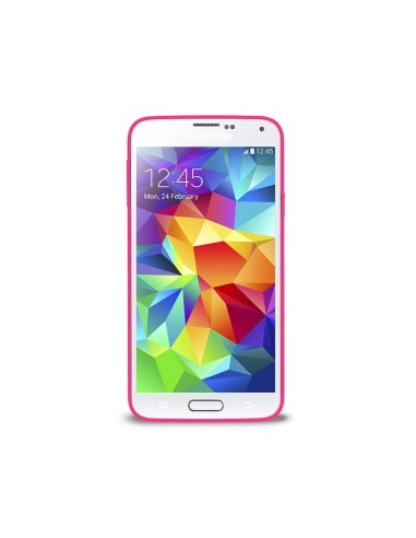 carcasa clear cover rosa samsung galaxy s5 puro