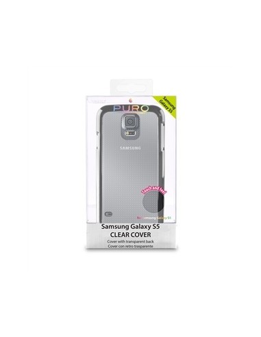 carcasa clear cover negra samsung galaxy s5 puro