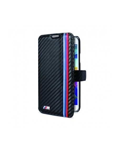 BMW BM329573 - Funda bolsillo folio para Samsung Galaxy S5, efecto fibra de carbono, negro - Electrónica - Kiwiku.com