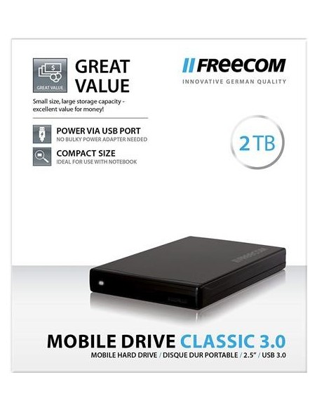 Freecom 56297 - Disco duro externo de 2 TB 2.5" USB 3.0 gris