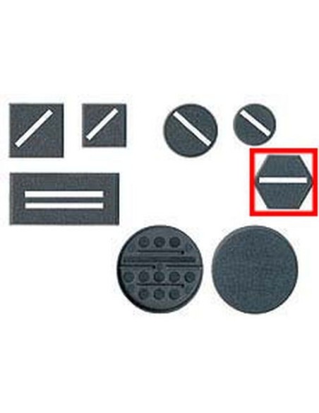 Bolsa 10 bases hexagonales 25 mm.