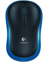 Logitech M185 - Ratón Ambidextro Óptico Azul y Negro