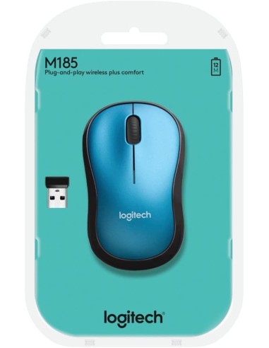 Comprar Logitech M185 - Ratón Ambidextro Óptico Azul y Negro