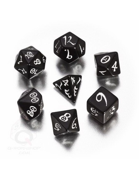 Qw dados rpg clasico set negro (7)