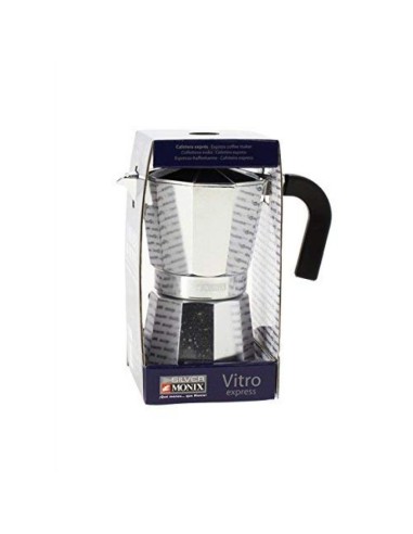 MONIX Cafetera Italiana Vitro Express M620003 3 Tazas Aluminio Antiadherente  