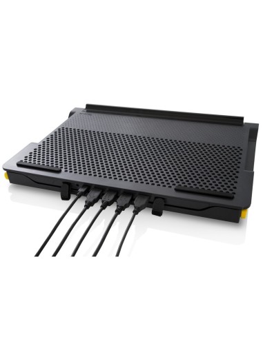 Targus AWE81EU - Base para ordenador portátil con hub de 4 puertos USB y 2 ventiladores de refrigera