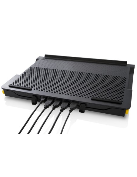 Targus AWE81EU - Base para ordenador portátil con hub de 4 puertos USB y 2 ventiladores de refrigera