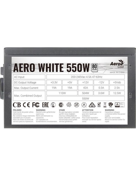 Aerocool AEROW550 Aero fuente de alimentación 550 w white