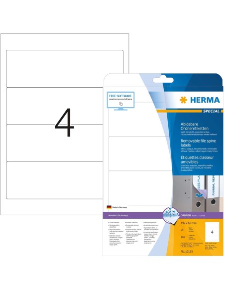 Oferta Etiquetas de archivador, A4, 192 x 61 mm 100 uds 10165 | kiwiku