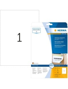 Etiquetas despegables 210X297 blancas 25 hojas 25 uds 10021 | kiwiku