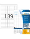 Etiquetas despegables 25,4x10 25 hojas DINA4 4725 uds 10001