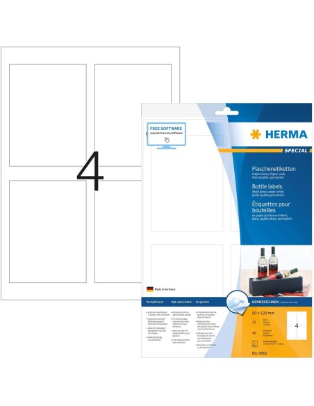 Comprar Etiquetas para botellas 90x120 mm 40 uds 8882 | kiwiku