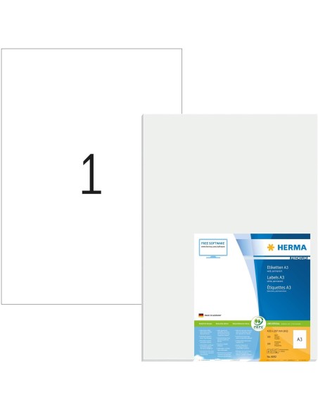 Comprar Etiquetas PREMIUM 297 x 420 mm 100 hojas A3 100uds 8692 | kiwiku
