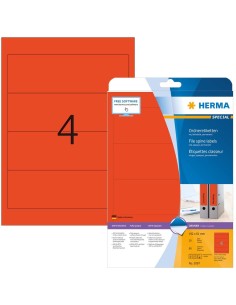 Etiquetas de archivador rojas 192x61 20 hojas A4 80 uds 5097 | kiwiku