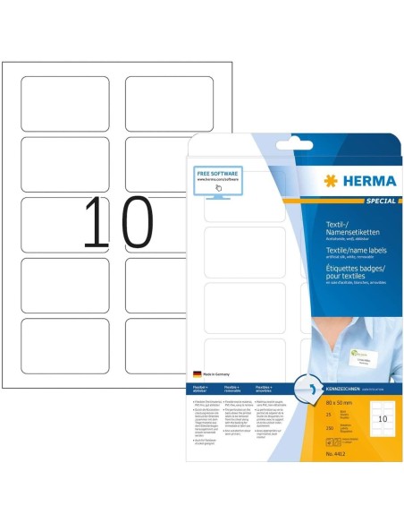 Oferta Etiquetas nominativas/textiles 80X50 A4 250 uds 4412 | kiwiku