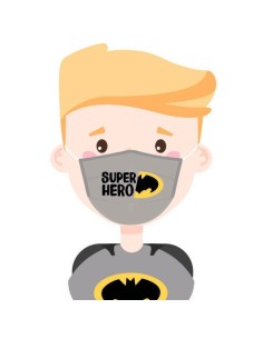 Oferta -   Mascarilla Infantil Filtro Carbon Superheroe Murcielago | Kiwiku
