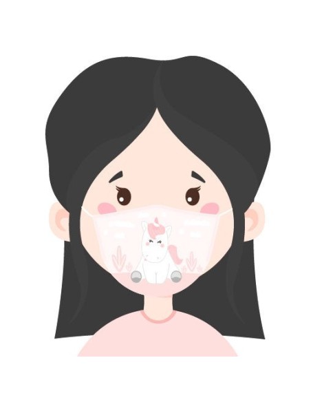 Mejor Precio en Mascarilla Infantil Filtro Carbon Unicornio | Kiwiku