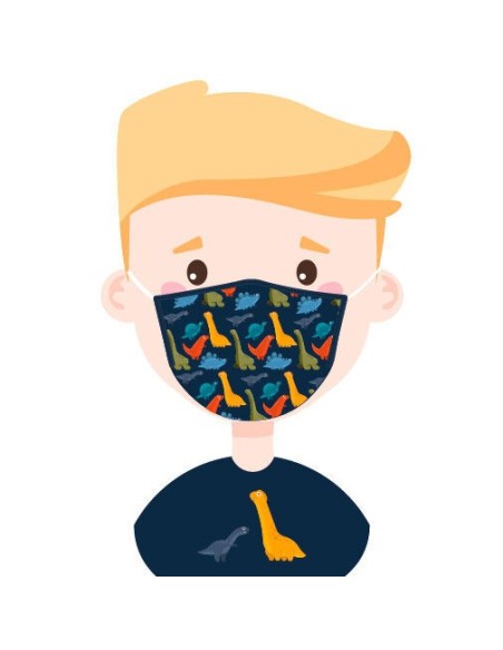 Mejor Precio en Mascarilla Infantil Filtro Carbon Dinosaurios | Kiwiku
