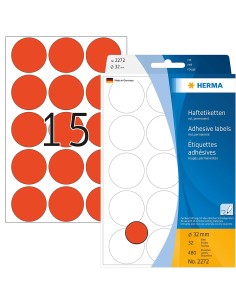 Oferta Etiquetas rojas redondas 32mm 32 A4 480 uds 2272 | kiwiku