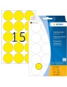 Etiquetas amarillas redondas 32mm 32 A4 480 uds 2271