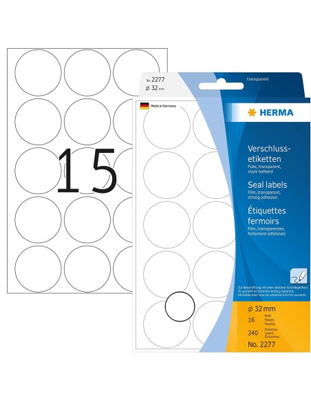 Oferta Etiquetas de cierre redondas 32mm 240 uds 2277 | kiwiku