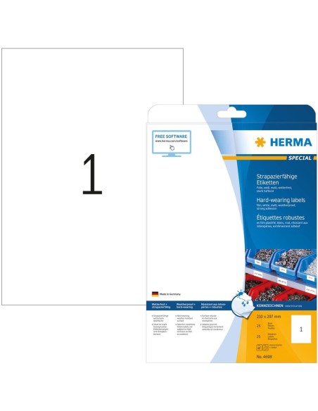 Oferta Herma Etiquetas resistentes 210x297 25 A4 25 uds 4698 | kiwiku