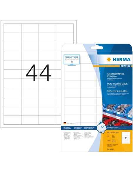 Ofertón Etiquetas resistentes 48,3x25,4 25 A4 1100 uds 4690 | kiwiku
