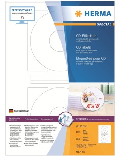 Ofertón Etiquetas para CD opacas 116mm 200 uds 4471 | kiwiku