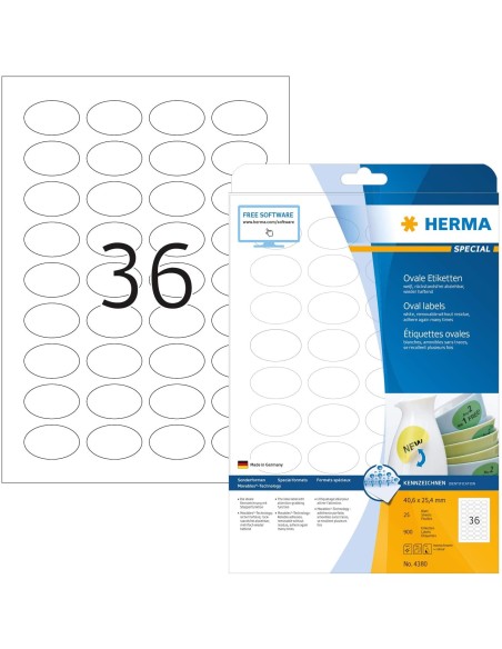 Ofertón Etiquetas ovaladas 40,6x25,4 25 A4 900 uds 4380 | kiwiku