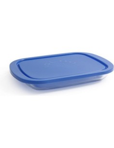 Fiambrera Rectangular De Vidrio BORGONOVO Igloo Con Tapa Azul 800 Cc - Kiwiku