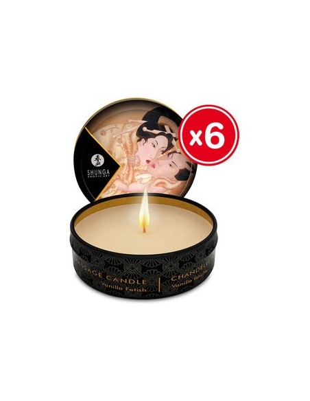 Comprar Shunga vela de masaje vainilla 6 x 30 ml. 27841
