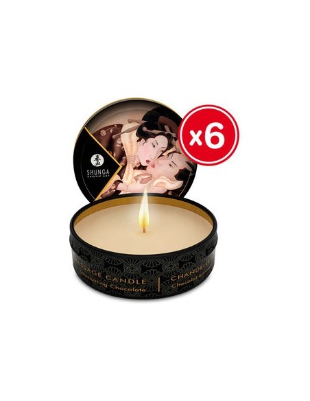 Oferta - Shunga vela de masaje chocolate 6 x 30 ml. 27843