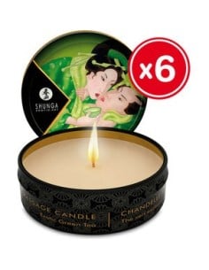 Comprar Shunga vela de masaje te verde 6 x 30 ml. 27839