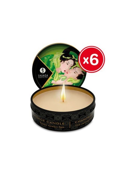 Comprar Shunga vela de masaje te verde 6 x 30 ml. 27839