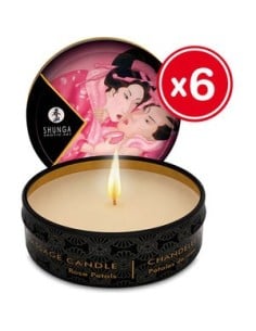Ofertón Shunga vela de masaje petalos de rosa 6 x 30 ml. 27840