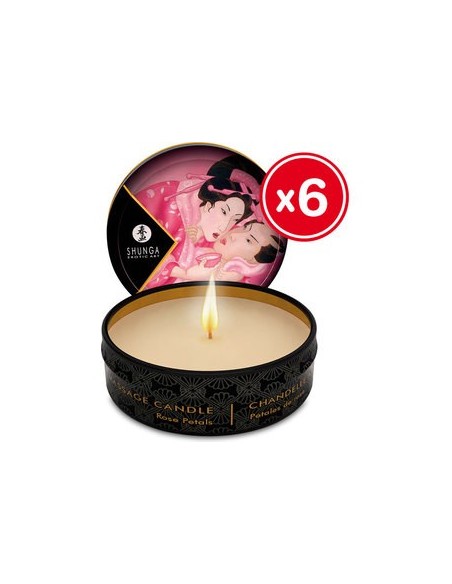 Ofertón Shunga vela de masaje petalos de rosa 6 x 30 ml. 27840