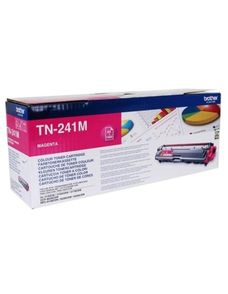 Brother TN241M - Cartucho tóner para impresoras láser (1400 páginas), color magenta
