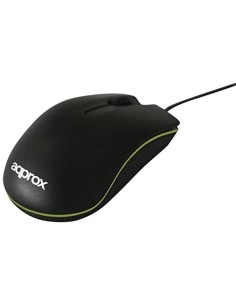 Ratón Approx APPOMNBG, con cable USB, óptico Mini, Negro | kiwiku