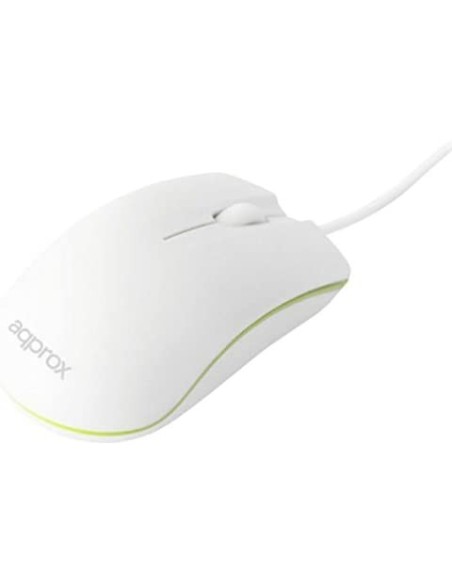 Ratón Approx APPOMNWG, con cable USB, óptico Blanco | kiwiku