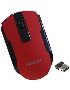 Ratón Approx APPWMOFFICER, óptico inalámbrico, Negro y Rojo | kiwiku