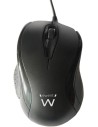 Ratón Ewent EW3152, con cable USB, óptico 1000dpi, Negro