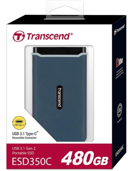 Disco Duro Externo Transcend SSD ESD350C 480GB USB-C Gen 2