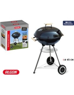 Ofertón ALGON 66677 Barbacoa redonda c/tapa 45cm negra algon