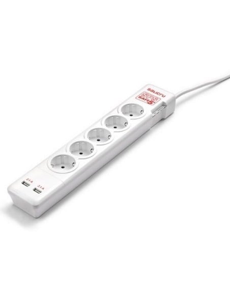 Oferta - Salicru SPS SAFE 5+ Regleta con Protección 5 Tomas + 2 USB. 680BA000002