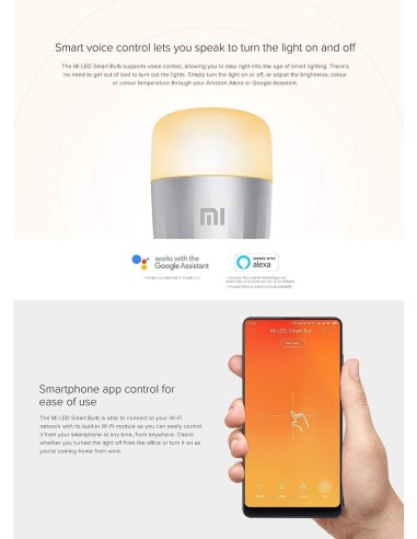 Bombilla led xiaomi mi led smart bulb e27 10w GPX4014GL
