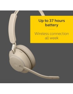 Jabra Evolve2 65 Auriculares UC Mono Bluetooth Beige - Calidad De Llamadas Superior   2